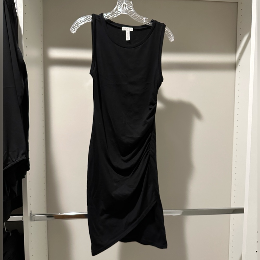 Leith Women’s Black Side Ruched Tank Dress